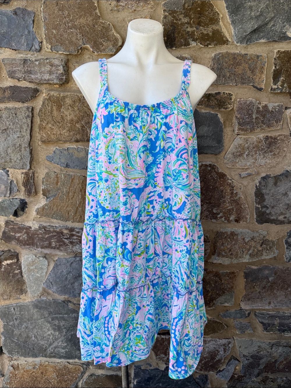 Lilly Pulitzer Tiered 'Loro Swing Dress' in Multi Dream Team Print Size XXL - Picture 5 of 10